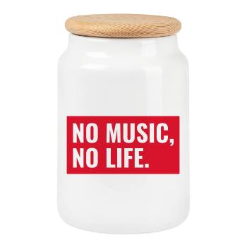 Déclaration musicale sur fond rouge - Boîte à biscuits avec couvercle en bois - blanc - Devant