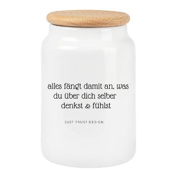 denkst fühlst 3 - Keksdose mit Holzdeckel - Weiß - Vorne