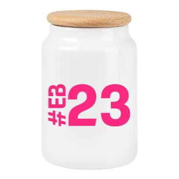 EB23-KARTON - Keksdose mit Holzdeckel - Weiß - Vorne