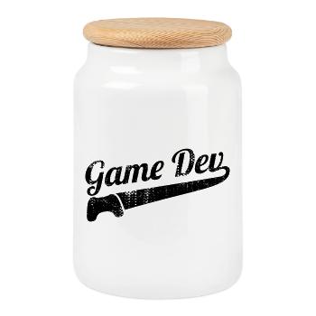 Dicton du développement de jeux - Boîte à biscuits avec couvercle en bois - blanc - Devant