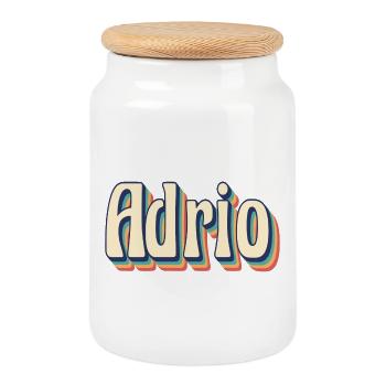 Adrio t-shirt t-shirt rétro idée cadeau vintage - Boîte à biscuits avec couvercle en bois - blanc - Devant