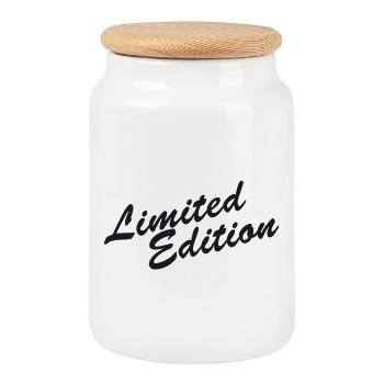 Limited Edition - Keksdose mit Holzdeckel - Weiß - Vorne