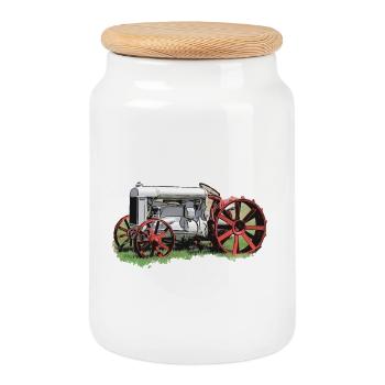 Tracteur Fordson Modèle F - Boîte à biscuits avec couvercle en bois - blanc - Devant