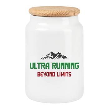 Ultra Running - Beyond Limits - Cookie Jar with Wooden Lid - white - Front