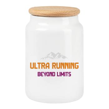 Ultra Running - Jenseits der Grenzen - Keksdose mit Holzdeckel - Weiß - Vorne