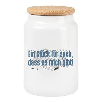 Witzigen Sprüchen Herren Fun Funny Spruch Lustige - Keksdose mit Holzdeckel - Weiß - Vorne