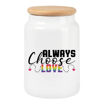 LGBT Pride Month - Liebe ist Liebe - Keksdose mit Holzdeckel - Weiß - Vorne