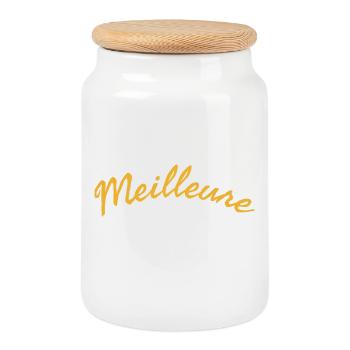 Paternate Expression Design TATA Mother - Cookie Jar with Wooden Lid - white - Front