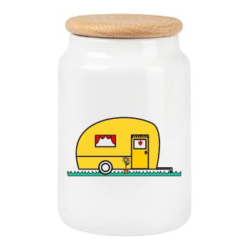 MISTRESS. MASTER. TEACHER. SCHOOL - Cookie Jar with Wooden Lid - white - Front