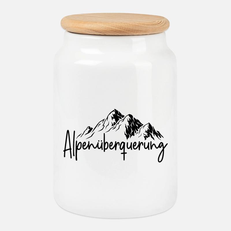 Alpenüberquerung - Keksdose mit Holzdeckel - Weiß