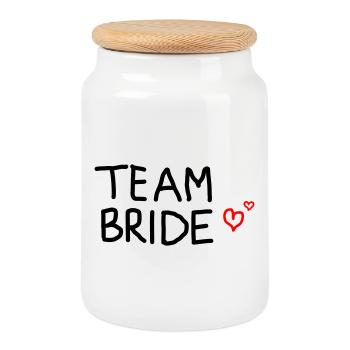 Team Bride - Keksdose mit Holzdeckel - Weiß - Vorne