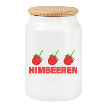 HIMBEERREN - Keksdose mit Holzdeckel - Weiß - Vorne