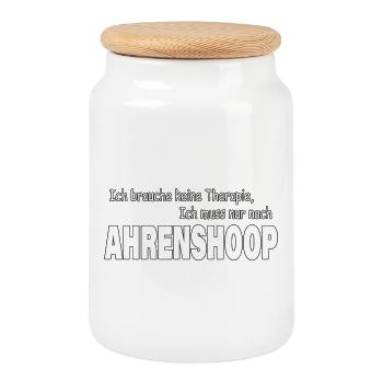 Therapy AHRENSHOOP - Cookie Jar with Wooden Lid - white - Front