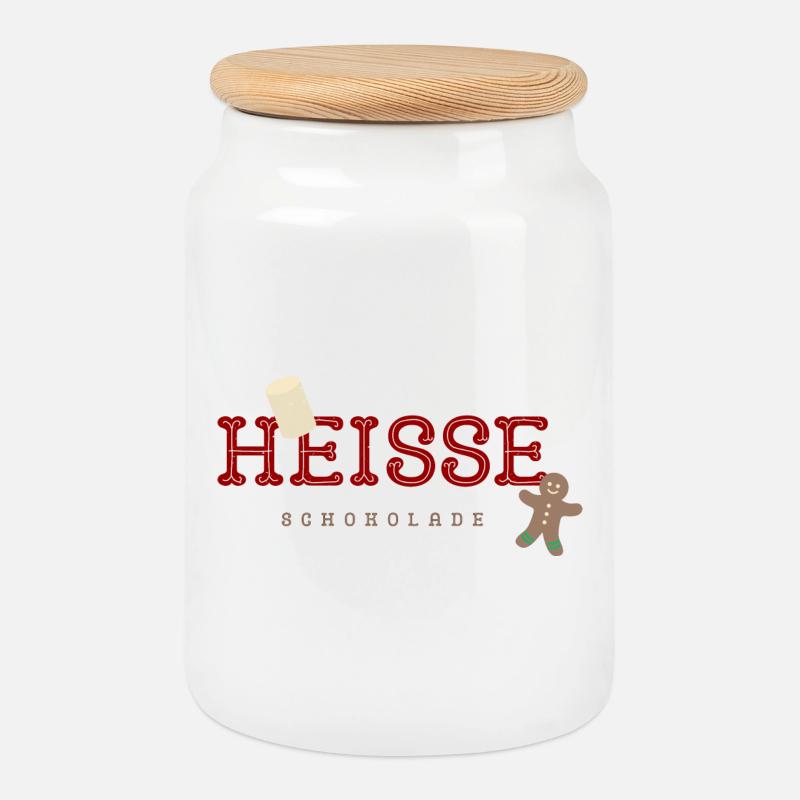 Hesse Schokolade Weihnachtsdesign - Keksdose mit Holzdeckel - Weiß