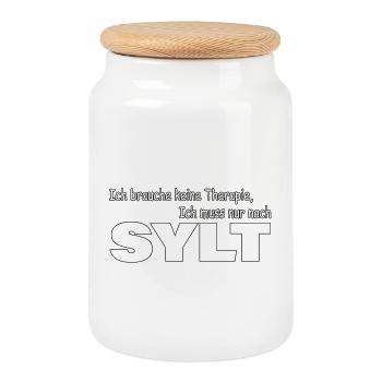 Therapy Sylt - Cookie Jar with Wooden Lid - white - Front