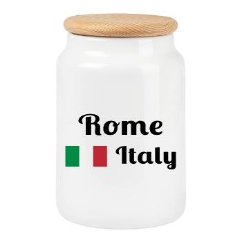 Rom, Italien - Stilvolle Drucke - Keksdose mit Holzdeckel - Weiß - Vorne