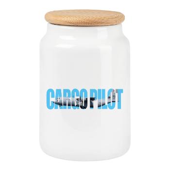Cargo pilot C-130 - Keksdose mit Holzdeckel - Weiß - Vorne