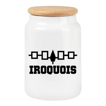 The Iroquois Hiawatha Belt - Cookie Jar with Wooden Lid - white - Front