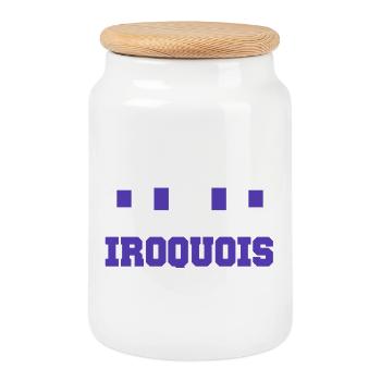 The Iroquois Hiawatha Belt - Cookie Jar with Wooden Lid - white - Front