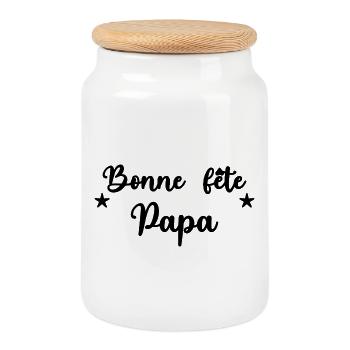 HAPPY FATHER'S DAY. DAD. FATHER'S DAY. FATHER - Cookie Jar with Wooden Lid - white - Front