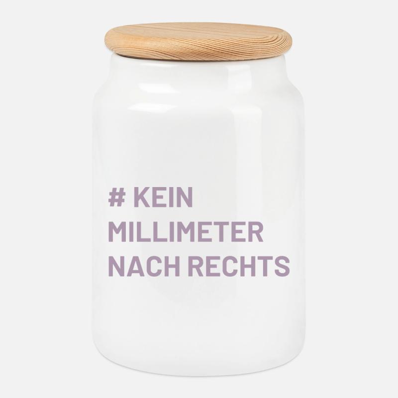 Antifa Mindset kein Millimeter nach rechts - Keksdose mit Holzdeckel - Weiß