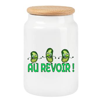 Goodbye Colleagues - PICKLES - Cookie Jar with Wooden Lid - white - Front