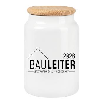 Construction Manager 2026 - il est maintenant temps d’y regarder de plus près - Boîte à biscuits avec couvercle en bois - blanc - Devant