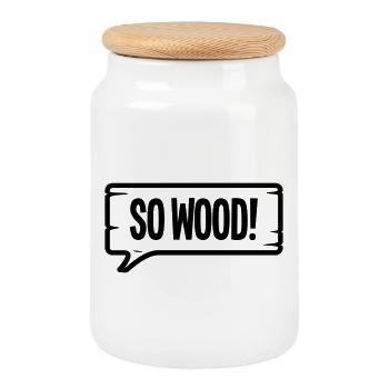 ALORS DU BOIS ! - Boîte à biscuits avec couvercle en bois - blanc - Devant