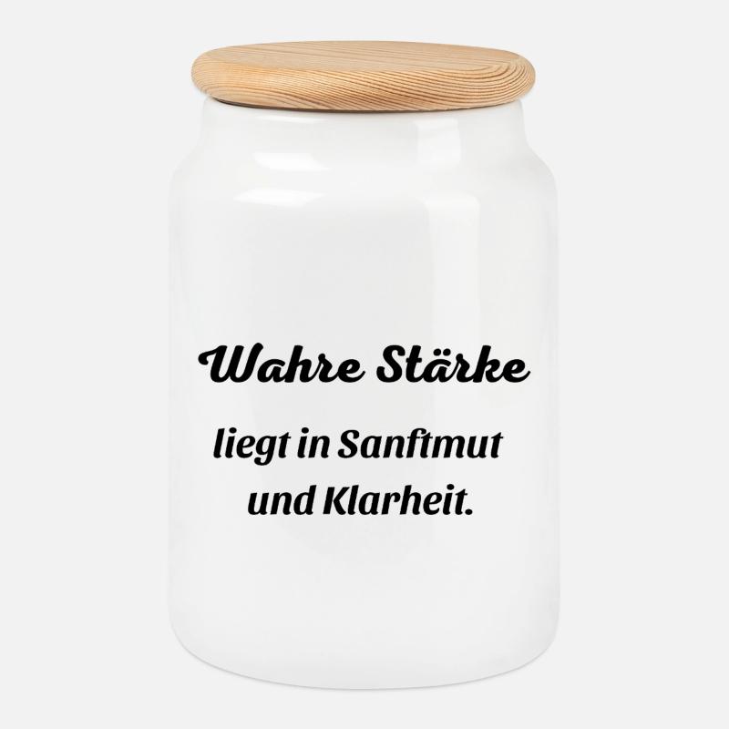 Wahre_Staerke - Keksdose mit Holzdeckel - Weiß