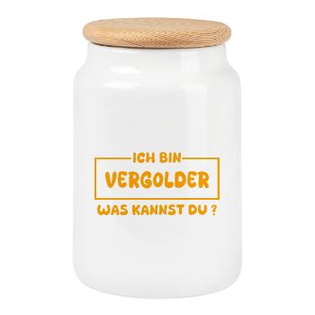 Gilding as a profession - Cookie Jar with Wooden Lid - white - Front