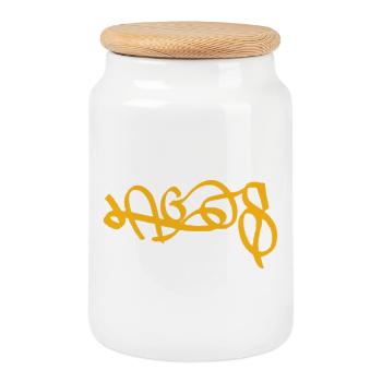 Golden Lagos Day Street Art Souvenir - Cookie Jar with Wooden Lid - white - Front