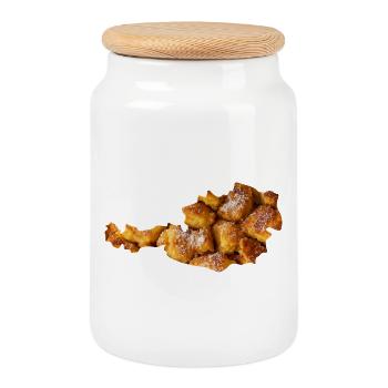 Kaiserschmarrn Austria - Cookie Jar with Wooden Lid - white - Front