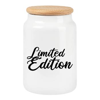 Édition limitée - Boîte à biscuits avec couvercle en bois - blanc - Devant