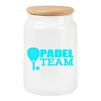 Padel - Keksdose mit Holzdeckel - Weiß - Vorne