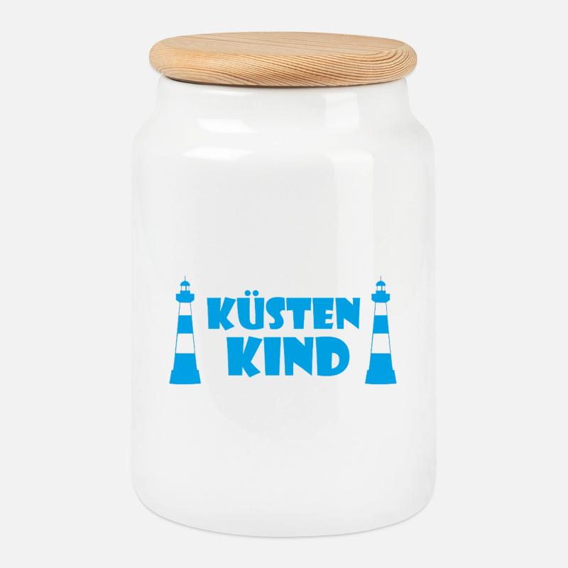 KÜSTENKIND - Keksdose mit Holzdeckel - Weiß