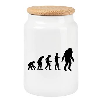 Bigfoot Sasquatch Hide And Seek Sprüche - Keksdose mit Holzdeckel - Weiß - Vorne