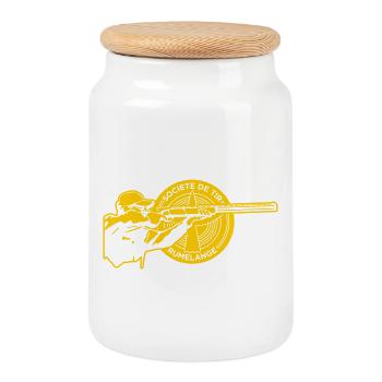 LOGO STR - Boîte à biscuits avec couvercle en bois - blanc - Devant