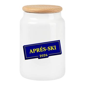 Après-ski 2026 - Cookie Jar with Wooden Lid - white - Front