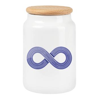 Infinity Flow – Symbol of Agility - Cookie Jar with Wooden Lid - white - Front