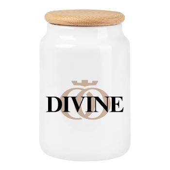 DIVINE OPPOLINE – Feminine Energy Collection - Cookie Jar with Wooden Lid - white - Front
