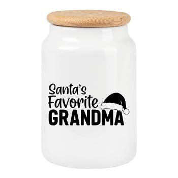 La grand-mère préférée du Père Noël - Boîte à biscuits avec couvercle en bois - blanc - Devant