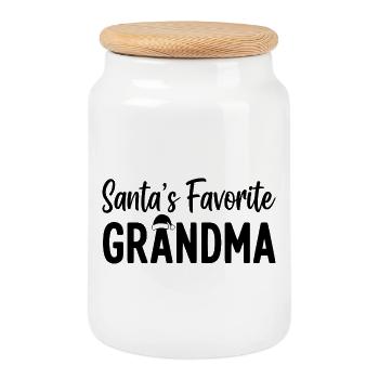 La grand-mère préférée du Père Noël - Boîte à biscuits avec couvercle en bois - blanc - Devant