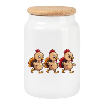 Bébé dinde de Thanksgiving - Boîte à biscuits avec couvercle en bois - blanc - Devant
