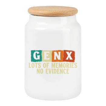 Gen X Souvenirs Pas de preuves Drôle Vintage Humour - Boîte à biscuits avec couvercle en bois - blanc - Devant