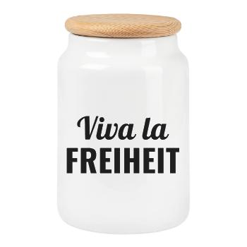 Viva la Freiheit - Spirit of Freedom - Cookie Jar with Wooden Lid - white - Front