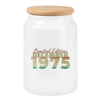 50. Geburtstag Limited Edition (SCR) 12/1975 - Keksdose mit Holzdeckel - Weiß - Vorne
