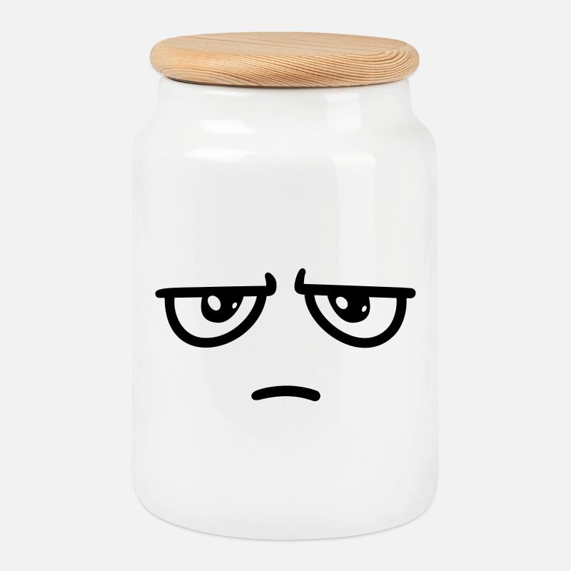 not impressed - Cookie Jar with Wooden Lid - white