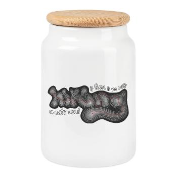 Outdoor - Cookie Jar with Wooden Lid - white - Front