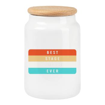 Théâtre - Boîte à biscuits avec couvercle en bois - blanc - Devant
