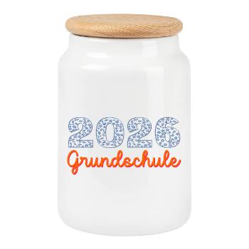 Espace Enfant de l’école primaire 2026 - Boîte à biscuits avec couvercle en bois - blanc - Devant